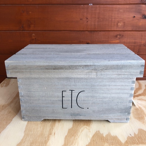 Rae Dunn's "Etc." lidded wood crate - Small - Picture 1 of 3